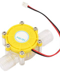Micro Hydroelectric Generator 12V DC Water Turbine Kit for Off Grid Power, yellow compact durable water wheel generator