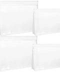 Leakproof Clear Toiletry Bags Set Of 4, including TSA Approved Quart Size Zipper Bags and Large Pouches, shown empty