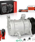 Air Conditioning Compressor With Clutch For Dodge Ram 1500 2004-2007, Dakota 2004-2007, Mitsubishi Raider 2006-2007, shown with packaging