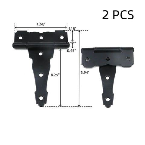 5 Inch Iron T Strap Hinges Heavy Duty Gate Hinges With Screws 180 Degree Rotation dimensions for Shed Door Barn Door