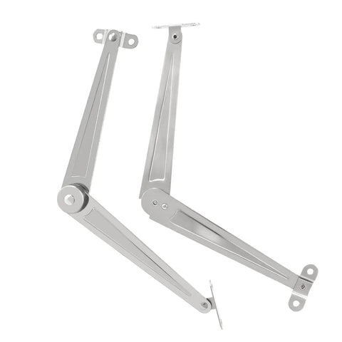 2 Pack Heavy Duty Folding Lid Hinge Set With Soft Close Stainless Steel Lid Stay Rotatable Bracket shown detached