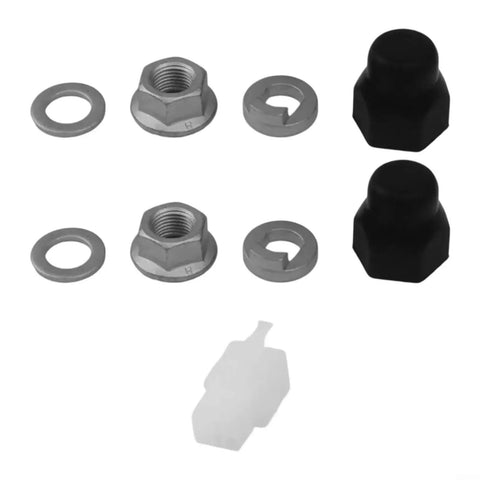 Hub Motor Axle Set For Electric Bicycles With 12mm And 14mm Lock Nuts, Lock Washers And Nut Covers, Carbon Steel Components