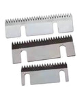 2 Pack Semi Auto Carton Sealing Knife Blade, Carbon Steel, Tape Sealer Parts For Packaging, 75X30X1.5, Beefy Wear Resistant Blade For Heavy Duty Box Sealing. three blades shown