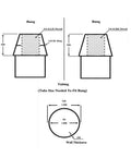 Diagram of Heavy Duty 3/4X3/4 16 Heim Joints With 3/4 Bungs And .250 Inch Wall Thickness specifications for tubing and bungs.