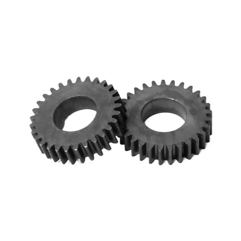 Hobbed Spline Shaft Worm Gear Set With Internal Spline Double Tooth For Radial Drill Motors, black metal, 2 gear pieces