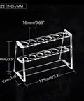 Clear Acrylic Six Well Test Tube Rack For Ten To Sixteen Milliliter Centrifuge Tubes Durable Lab Display Holder with size details