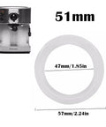 51mm Silicone Steam Ring Replacement for Espresso Machines, visible with dimensions, compatible with Delonghi models
