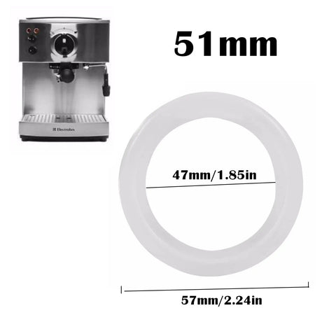 51mm Silicone Steam Ring Replacement for Espresso Machines, visible with dimensions, compatible with Delonghi models