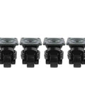 Four Piece Heavy Duty Ball Bearing Leveling Casters Set For Industrial Use, side view of ultra smooth roller casters