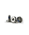 Close-up of 10 Pack Inline Skate Replacement Axles And Screws, 6Mm Shaft Diameter, 42Mm Overall Length, silver tone metal on white background
