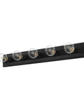 Donelson Vanity Light In Natural Iron Finish, five-light fixture, durable steel and aluminum, side angled view