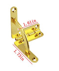 Heavy Duty Zinc Alloy Box Hinge Set With Blingy Gold Plating And Zero Rust Wear, 1.61in x 1.73in size