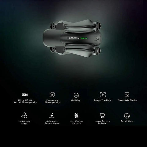 Foldable Pro Drone With 4K Front Camera And 720P Optical Flow Positioning features and top view