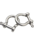 Straight Up Heavy Duty Stainless Steel Clevis Shackle Kit, M10 and M12 sizes with shiny anti-rust finish for marine use.
