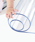 14x24 Inch Clear PVC Desk Blotter Mat Waterproof Table Protector Pad With Transparent Topper No Mess Easy Clean for Office Dining Room