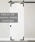 Rustic Barn Door Corner Brackets Set 4.9 In Matte Black L Shape Sliding Door Hardware For Farmhouse Mirrors Frames Garden Gate And Garage 4 Pc With Screws Durable Rust Proof Finish Ideal For Cabinets And Decor on white door.