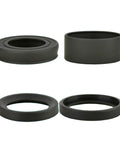 2 Pack Soft Rubber Eyepiece Guards For Stereo Microscopes, cushy eye shields for 32-42 mm eyepieces, shown in four views