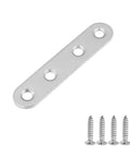 8 Piece Black Straight Brace Brackets for Cabinet Hinge Repair Plate 3 Inch Stainless Steel Flat Mending Plates with screws