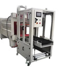 Hella Fast Fully Automatic Shrink Wrapping Machine Polyethylene Film Packaging Sealer With Zero Hassle, side view showcasing control panel and conveyor.