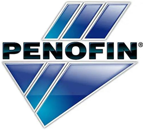 PENOFIN logo featuring a blue shield with diagonal stripes, representing premium wood care products.