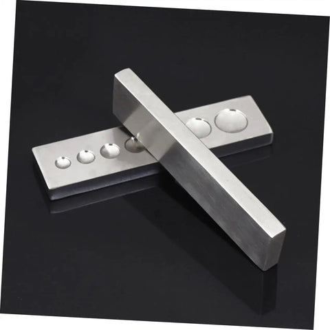 Heavy Duty Three Piece Rivet Setter Base Tool Built From Smooth Polished Stainless Steel Makes Quick Work Of Setting Snap Fasteners Studs And Grommets On Leather Crafts With Zero Fatigue Operation
