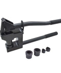 Workhorse Manual Metal Stud Punch Tool Kit with dies for 20 gauge sheet metal, includes aluminum head and three die sizes.
