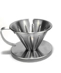 Pour Over Coffee Dripper With Stainless Steel Cone Filter, Reusable V Shaped Dripper with handle, durable and easy to clean