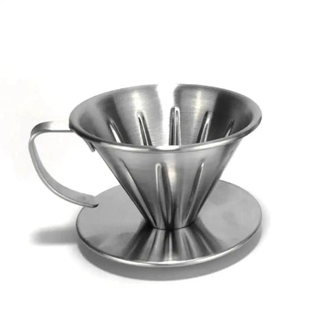 Pour Over Coffee Dripper With Stainless Steel Cone Filter, Reusable V Shaped Dripper with handle, durable and easy to clean
