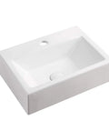 Rectangular White Porcelain Wall Mount Bathroom Sink With Hardware Included Measures 16.75 Inches Long By 12 Inches Wide By 5.125 Inches High