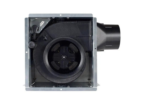 Internal view of Ventilation Fan With Light For Bathroom, 70 CFM Quiet Exhaust, 2.0 Sones, Roomside Installation, fan mechanism visible.