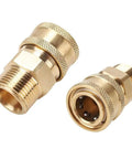 Three Eighths Inch To M22 Male Quick Release Pressure Washer Connector Copper Adapter For Garden Hose Easy Change, side view