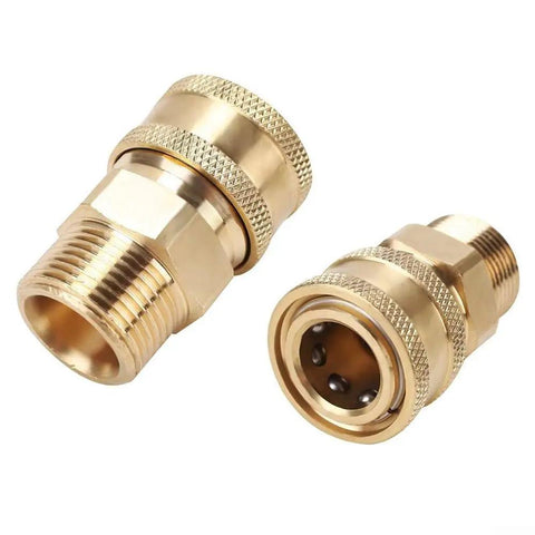 Three Eighths Inch To M22 Male Quick Release Pressure Washer Connector Copper Adapter For Garden Hose Easy Change, side view
