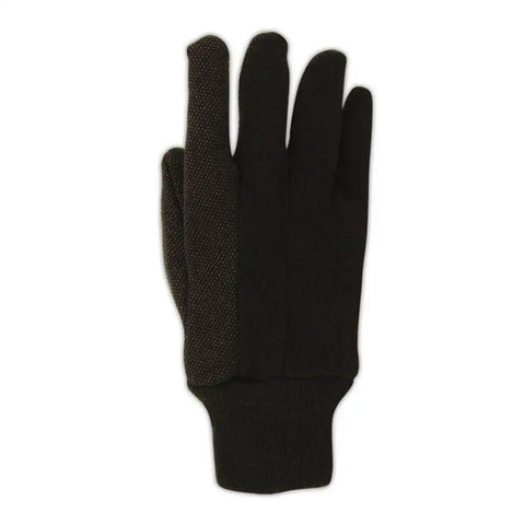MultiMaster PVC Dotted Jersey Grippy Gloves 12 Pack Large Brown Waterproof Reusable Ambidextrous Work Gloves For Wet Jobs