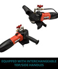 4-Inch Variable Speed Polisher And Grinder Pro Grade 800W 120V Power Tool 1000-4000 RPM Range, side view with interchangeable handles