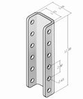 Dang Solid 3-1/2 Inch Vertical Channel For Trailer A Frame With Six Adjustable Pin Holes Weld On Gear Head Upgrade Plate 12 Inches tall with detailed dimensions.