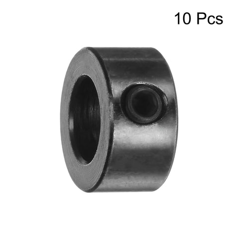 Set screw shaft collar, 8mm ID, 14mm OD, black metal, 10 pcs