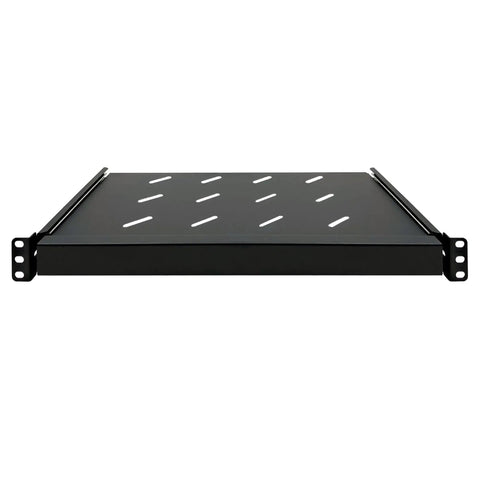 Fully Extendable 1U Keyboard Tray Universal 19 Rack Mount Sliding Console Shelf For Network Equipment Servers Featuring No Fuss Installation And Straight Up Durable Build Pack Of Two, side view.