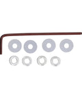 Pro Grade Adjustable Coping Sled Router Table Jig With Clear Acrylic Dust Board components including washers and hex key.