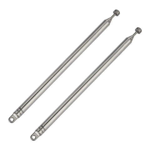 Telescopic 7-Section Antenna 74cm AM FM Replacement For Indoor Portable Radios Home Stereo And TV Tuner No Fuss Easy Install Durable Stainless Steel 2-Pack