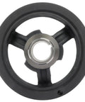 Harmonic Balancer Crankshaft Belt Drive Pulley 53020689AB front view for Dodge Dakota Durango 1999-2011, black metal material