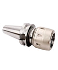 Built Tough BT50 CNC Collet Cartridge Clamp With Stainless Steel Body For Precision Milling And Grinding Featuring Shock Absorbing Design And Solid Grip For Quick Install On Any Workbench, side view showing detail and finish.