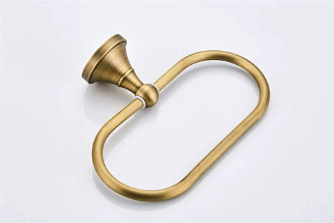 Oval Towel Ring Brushed Bronze Antique Brass Finish Wall Mounted Hand Towel Holder For Bathroom And Kitchen Durable Brass