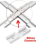 Cross Track Connector 80mm Aluminum Joint Brackets For Woodworking Jig Intersection Accessory close-up view