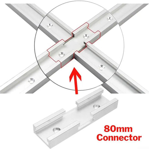 Cross Track Connector 80mm Aluminum Joint Brackets For Woodworking Jig Intersection Accessory close-up view