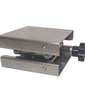 Motorized Rotary Positioning Stage With Stainless Steel Lifting Platform, side view showing height adjustment mechanism.