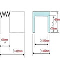 Technical diagram of Accordion Cover for CNC Machines, 360mm Wide by 90mm High, 315mm Extended Length with measurements highlighted.