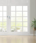 Glass door with Six Pack Door Hasp And Latch Locks Set Three And One Half Inch Extra Thick Steel Hasp Clasp, installed, side view