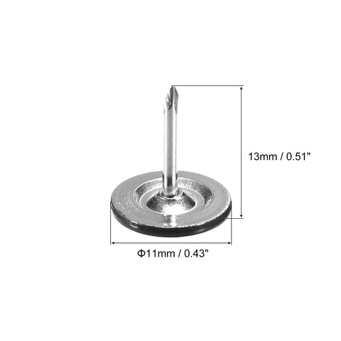 Top Shelf Black Iron Upholstery Tacks For Furniture Upgrades And DIY Woodworking Builds showing 11x13mm flat head tack dimensions.