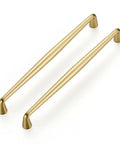 Top Shelf Brushed Gold Cabinet Handles Solid Zinc Alloy 7 1/2 Inch Center To Center 5 Pack showing sleek design and finish.