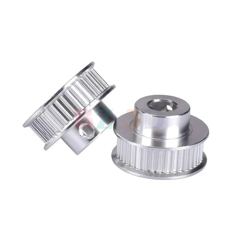 Close-up of 40 Tooth GT2 Timing Belt Pulley Set For 6mm Width Belts With 5mm Bore Aluminum 40T Pulleys For 3D Printer and CNC Machines